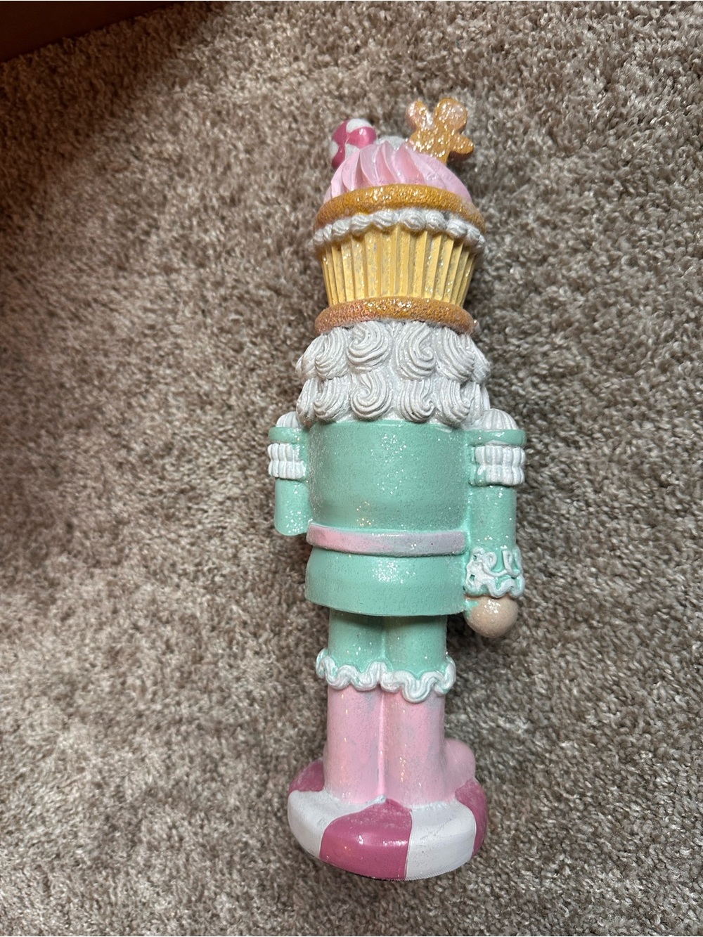 Hobby Lobby Mint Pink Gingerbread Cupcake Nutcracker Figurine - Picture 2 of 2